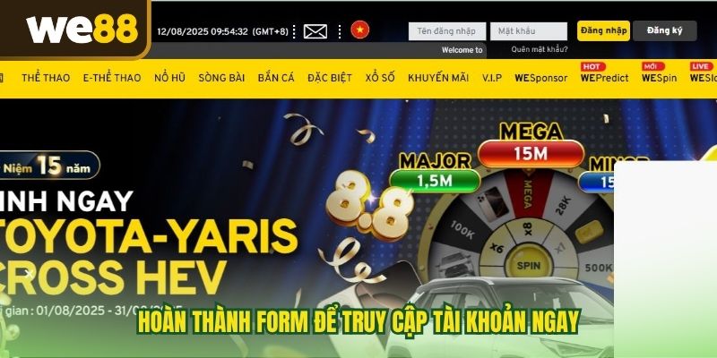 Hoàn thành form để truy cập tài khoản ngay